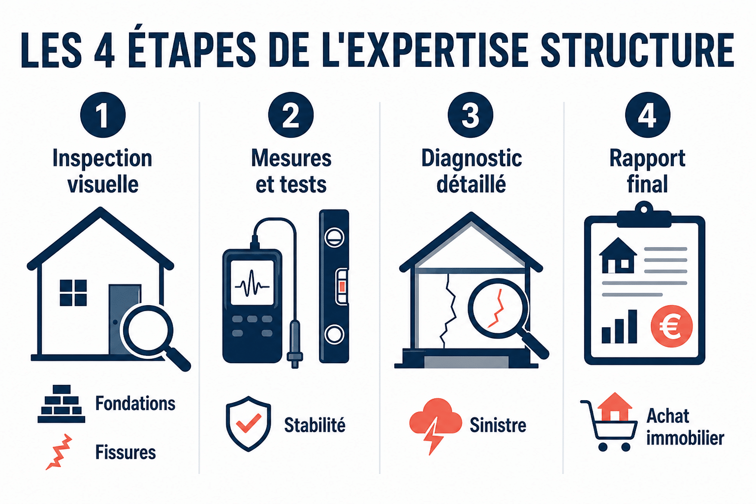Les 4 étapes de l'expertise structure